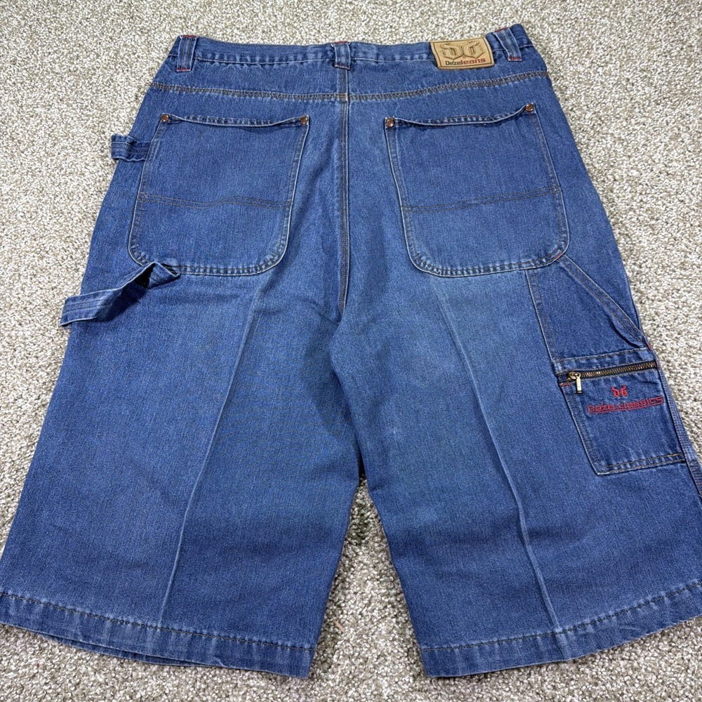 Deze Classics Y2k Jorts Carpenter Style Long Dark Wash Hiphop Baggy 38X13